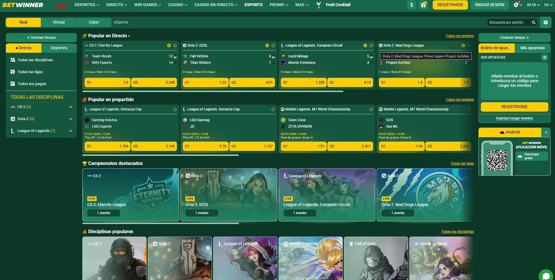 betwinner esport